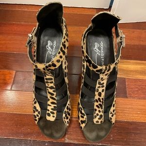 Animal print Donald J Pliner pony skin sandal,